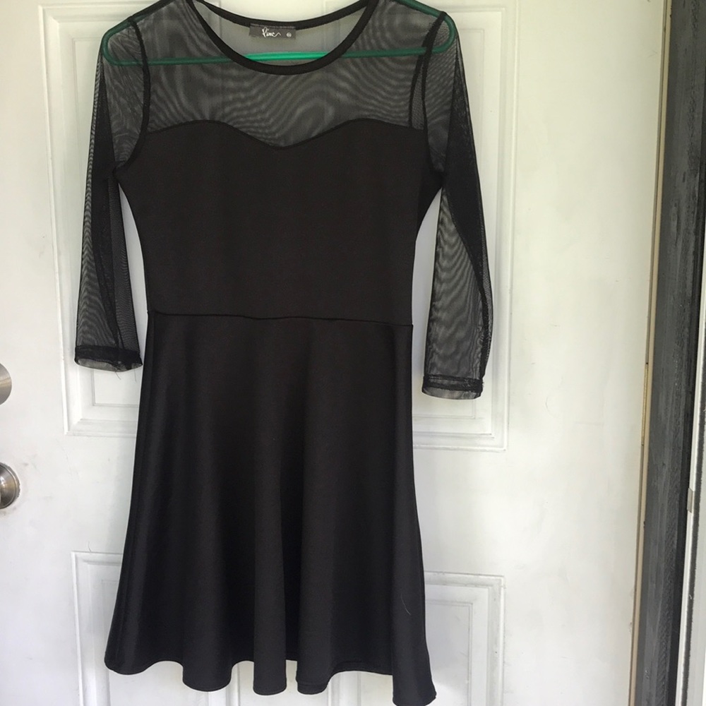 PINC sheer sleeved black dress
